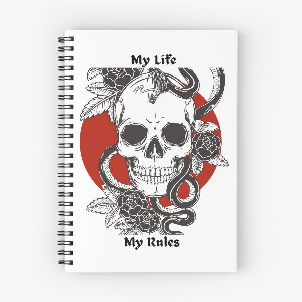 Item preview, My Life My Rules Skull Snake Gothic Tattoo Art designed and sold by BaddiewithBuzz.