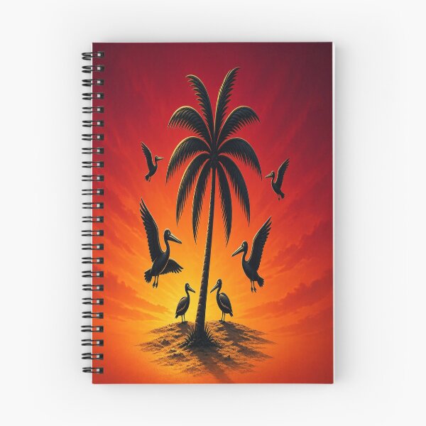 Item preview, Vintage Tropical Sunset Pelican Emblem designed and sold by Breezes-of-Ida.
