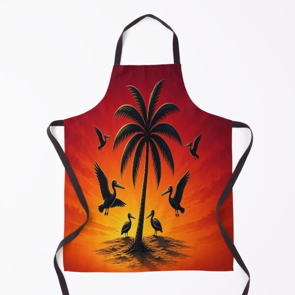 Item preview, Vintage Tropical Sunset Pelican Emblem designed and sold by Breezes-of-Ida.