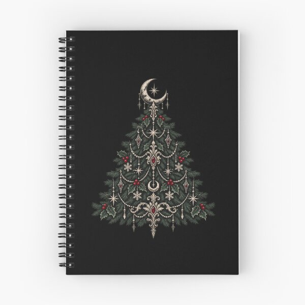 Item preview, Gothic Christmas Tree Crescent Moon Celestial Holiday Art designed and sold by Corvoria.