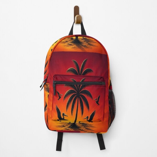 Item preview, Vintage Tropical Sunset Pelican Emblem designed and sold by Breezes-of-Ida.