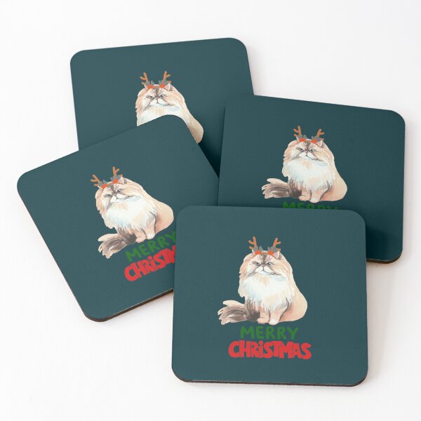 Item preview, Cute Persian Cat Merry Christmas Holiday Art designed and sold by stormk10.