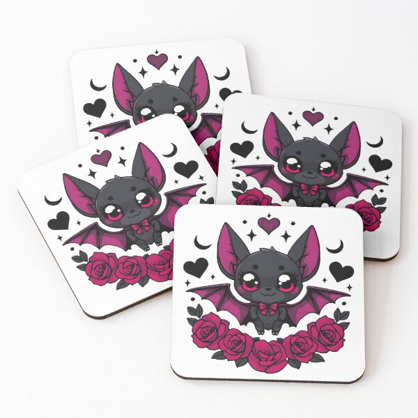 Item preview, Cute Gothic Bat | Kawaii Vampire Bat With Pink Eyes & Roses designed and sold by dreamz-world.