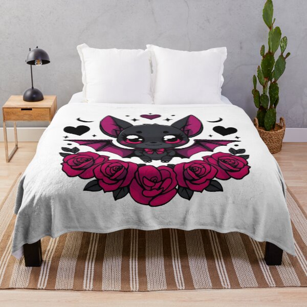Item preview, Cute Gothic Bat | Kawaii Vampire Bat With Pink Eyes & Roses designed and sold by dreamz-world.