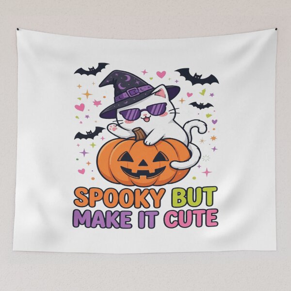 Item preview, Spooky But Make It Cute Cat Pumpkin Halloween designed and sold by Custom Crest.