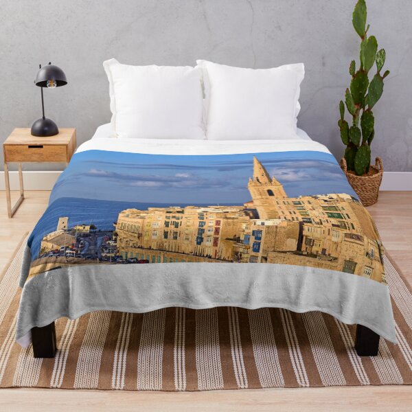 Item preview, St Paul's Pro-Cathedral tower and coastal fortifications of Valletta at sunset designed and sold by goceris.