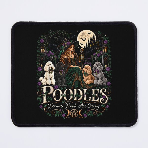 Item preview, Gothic Witch and Poodles in Moonlit Garden designed and sold by NoeValdric.