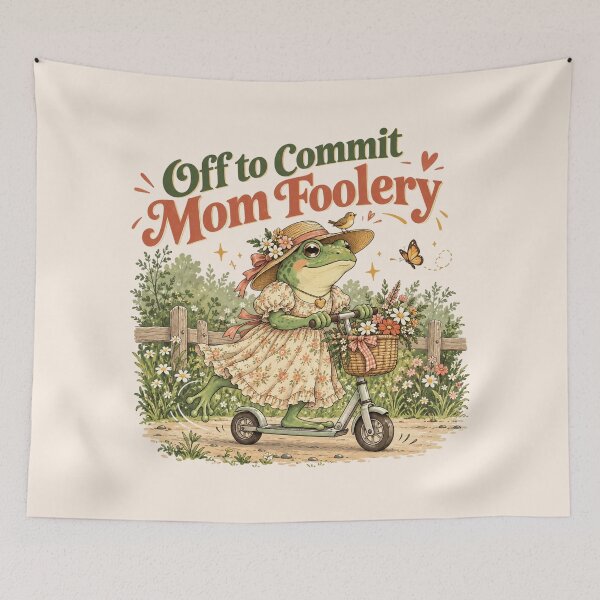 Item preview, Off To Commit Mom Foolery, Funny Frog, Funny Mama, Mom Life, Pregnancy Announcement designed and sold by Quiajia.