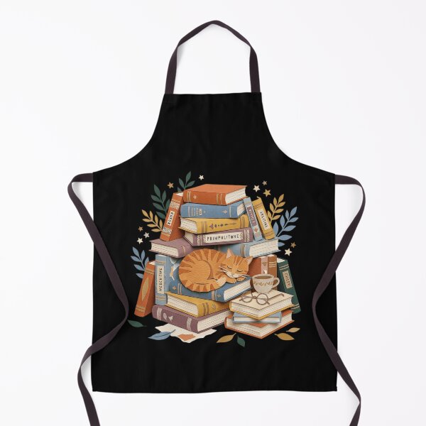 Item preview, Cozy Sleeping Orange Cat on Vintage Book Stack Bookish Art  designed and sold by mood-draftsman.