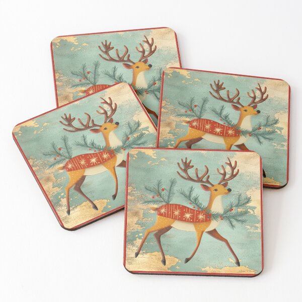 Item preview, Golden Retro Christmas D SQ designed and sold by Jean Plout.