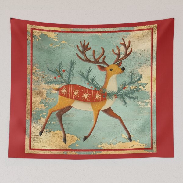 Item preview, Golden Retro Christmas D SQ designed and sold by Jean Plout.