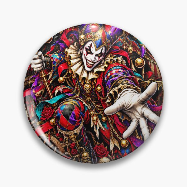 Item preview, The Last Laugh – Sinister Gothic Harlequin Jester designed and sold by TheInkRaven.