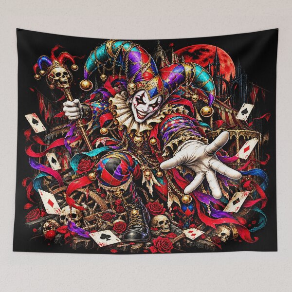Item preview, The Last Laugh – Sinister Gothic Harlequin Jester designed and sold by TheInkRaven.