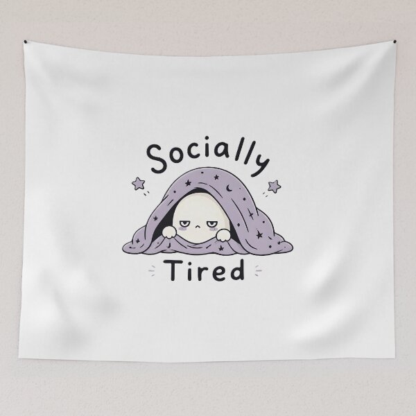Item preview, Socially Tired Ghost | Introvert Kawaii Ghost Funny Social Battery designed and sold by dreamz-world.