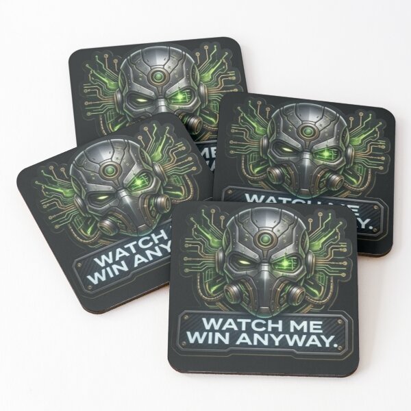 Item preview, Watch Me Win Anyway - Cyberpunk Cyborg Gamer Art designed and sold by Scro-Ciob-Shop.