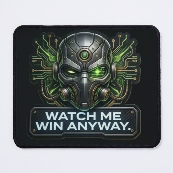 Item preview, Watch Me Win Anyway - Cyberpunk Cyborg Gamer Art designed and sold by Scro-Ciob-Shop.