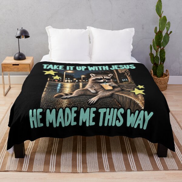 Item preview, Christian Raccoon - Take It Up With Jesus - Christian Raccoon Jesus - He Made Me This Way designed and sold by cleanframe.