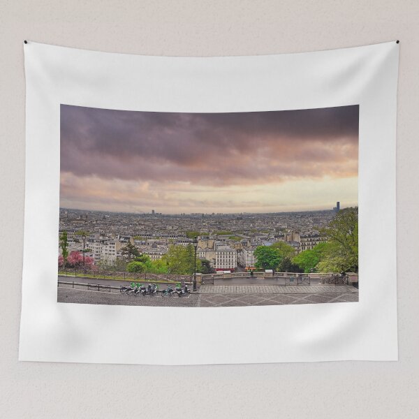 Item preview, Panoramic view of Paris skyline at sunset from Montmartre hill and Sacre-Coeur designed and sold by goceris.