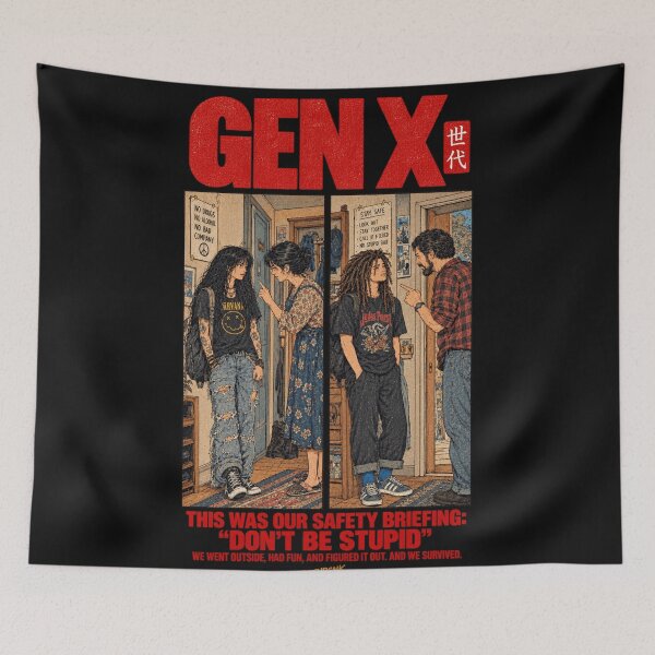 Item preview, Gen X Safety Briefing Don't Be Stupid Funny Latchkey designed and sold by BRTHRCNK01.