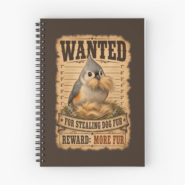 Item preview, Tufted Titmouse Wanted Poster Dog Fur Thief Funny Bird Art designed and sold by shifumart.