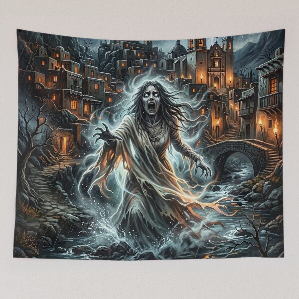 Item preview, La Llorona Rising From a Haunted River - Fantasy Art designed and sold by Lucid Dream Pixel.
