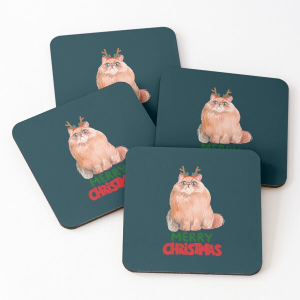 Item preview, Cute Persian Cat Merry Christmas Holiday Art designed and sold by stormk10.