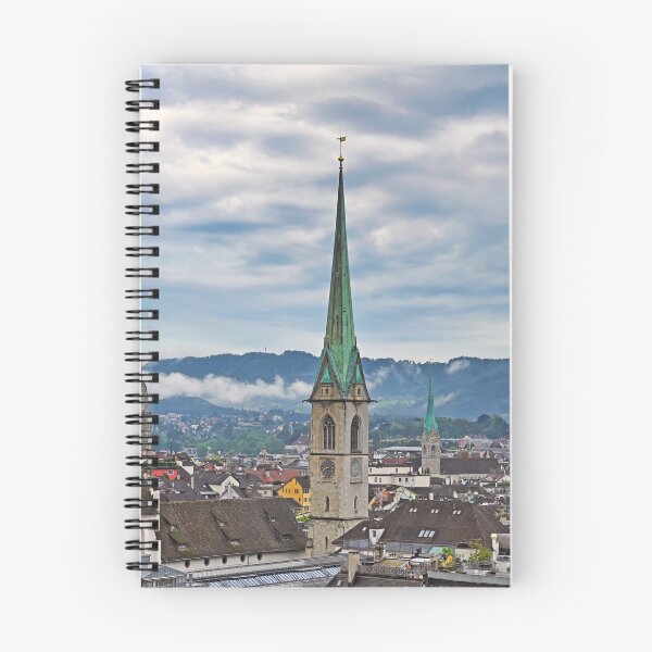 Item preview, Panoramic skyline of Zurich with Predigerkirche, Grossmunster and St Peter church towers designed and sold by goceris.