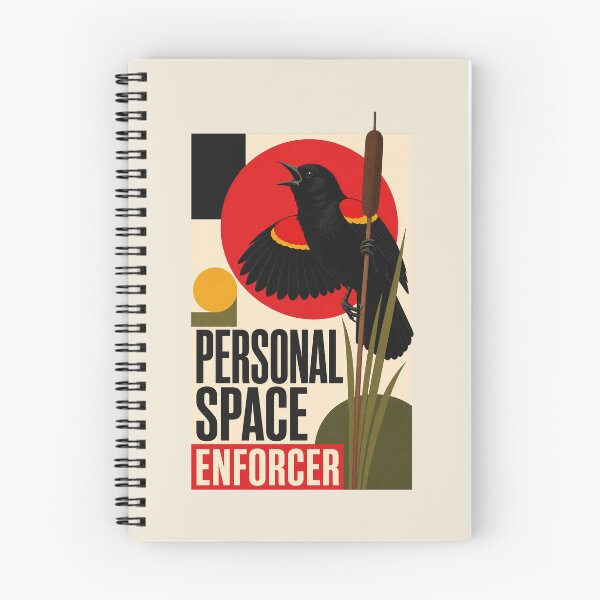Item preview, Red Winged Blackbird Cattail Personal Space Bauhaus Bird Poster designed and sold by shifumart.