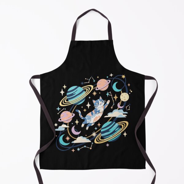 Item preview, Celestial Space Cat Floating Among Planets and Constellations Art  designed and sold by mood-draftsman.