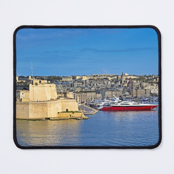 Item preview, Fort St Angelo and Birgu waterfront with luxury yachts in Grand Harbour Malta designed and sold by goceris.