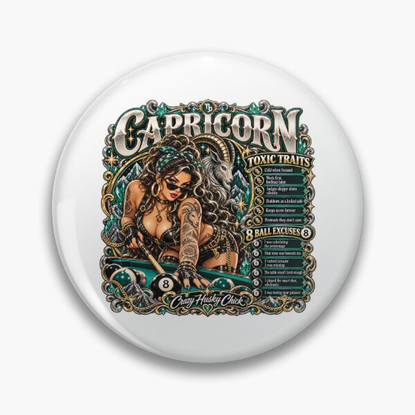 Item preview, Capricorn Pool Player Toxic Traits & 8 Ball Excuses | Crazy Husky Chick designed and sold by Crazyhuskychick.
