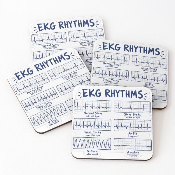 Item preview, EKG Rhythms Drawn Study Aid Nursing Student Sticker designed and sold by isokinetic.