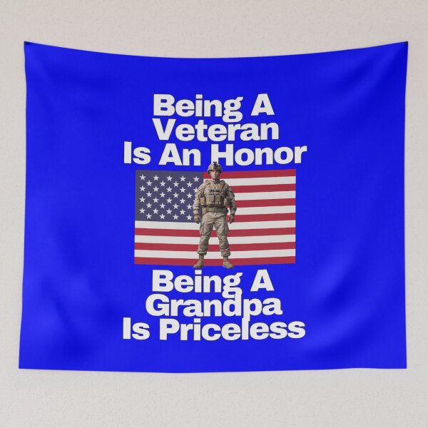 Item preview, Being A Veteran Is An Honor Being A Grandpa Is Priceless Art Design. designed and sold by fantasticdesign.