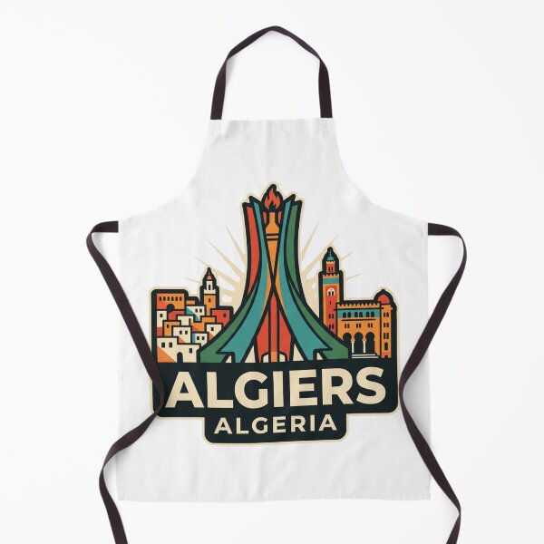 Item preview, Unique Algiers Algeria Skyline Badge, Maqam Echahid Martyrs Memorial & Historic Casbah Emblem designed and sold by raedattia.