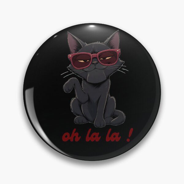 Item preview, oh la la cool black cat red sunglasses French typography  designed and sold by stileepensieri.