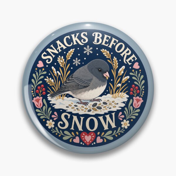 Item preview, Dark Eyed Junco Snowbird Winter Seedheads Scandinavian Folk Art designed and sold by shifumart.