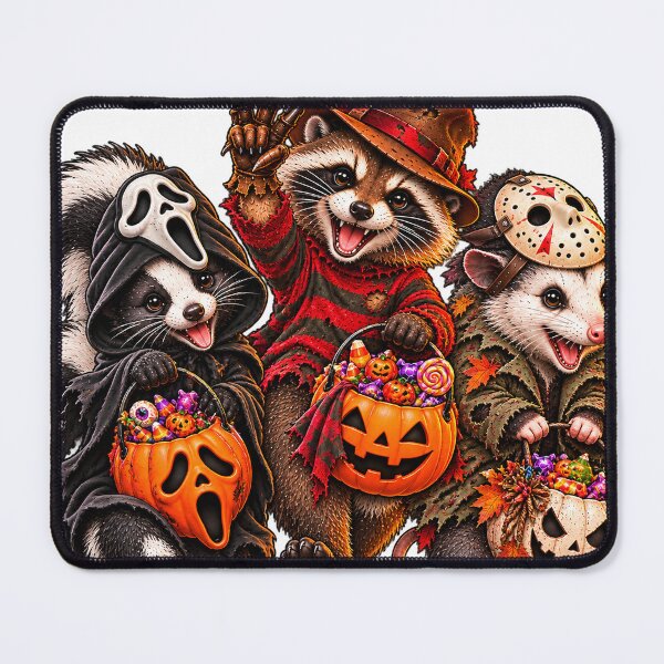Item preview, Trick or Treat Trio - Halloween Horror Movie Animals Skunk Raccoon Opossum T-Shirt Design designed and sold by KIDEnia.