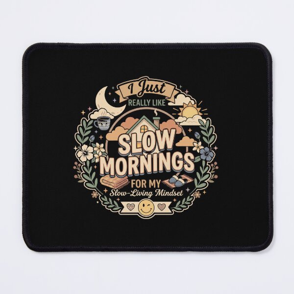 Item preview, I Just Really Like Slow Mornings Mental Health Self Care Quote designed and sold by AmeliaShirts.
