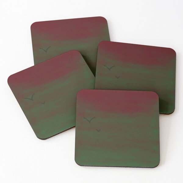 Item preview, Moody dark crimson green landscape designed and sold by Bywithrose instant studio.
