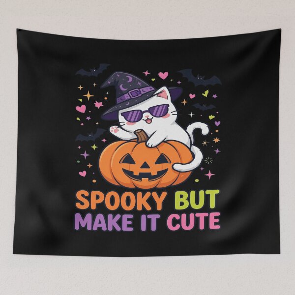 Item preview, Spooky But Make It Cute Cat Pumpkin Halloween designed and sold by Custom Crest.