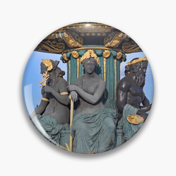 Item preview, Close up of bronze sculptures and gold ornaments on Fontaine des Fleuves in Paris designed and sold by goceris.