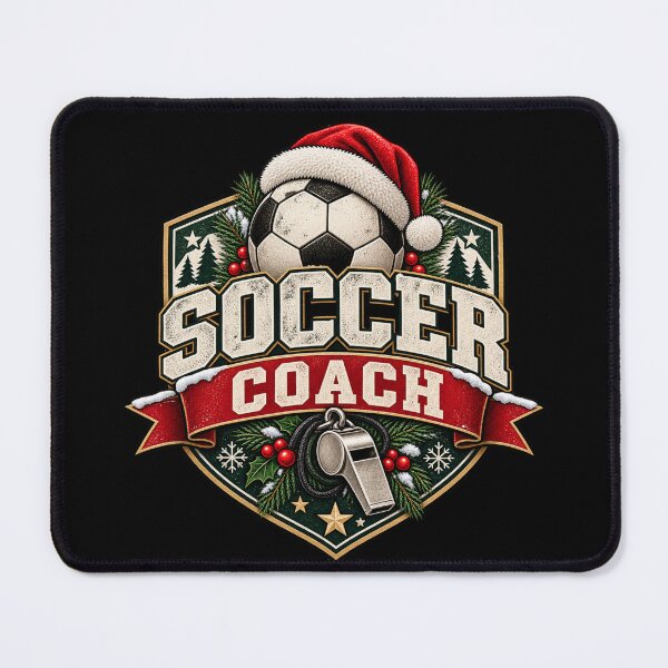 Item preview, Soccer Coach Christmas Gift Festive Soccer Ball Holiday Badge designed and sold by Corvoria.