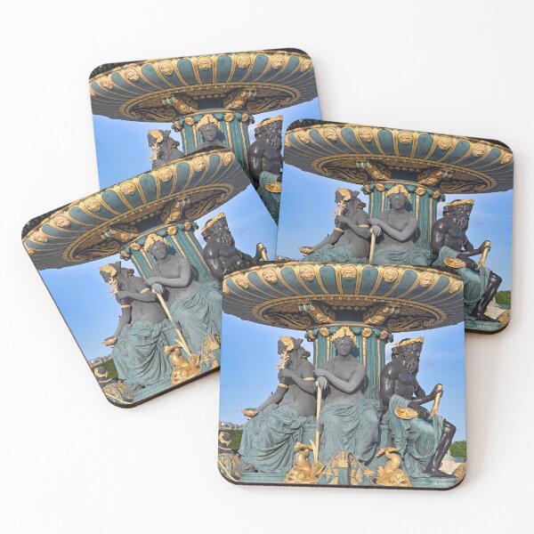 Item preview, Close up of bronze sculptures and gold ornaments on Fontaine des Fleuves in Paris designed and sold by goceris.