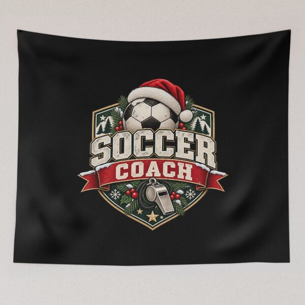 Item preview, Soccer Coach Christmas Gift Festive Soccer Ball Holiday Badge designed and sold by Corvoria.