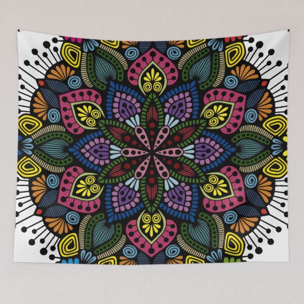 Item preview, Kaleidoscope Rainbow Floral Mandala designed and sold by FioreDiCiliegio.