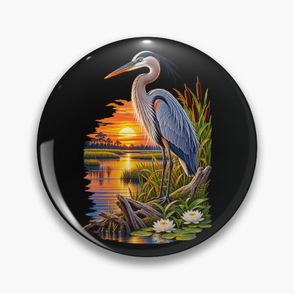 Item preview, Heron Sunset Marsh Glow designed and sold by RockitBaby.