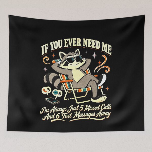 Item preview, Funny Raccoon 5 Missed Calls And 6 Text Messages designed and sold by elderberry.