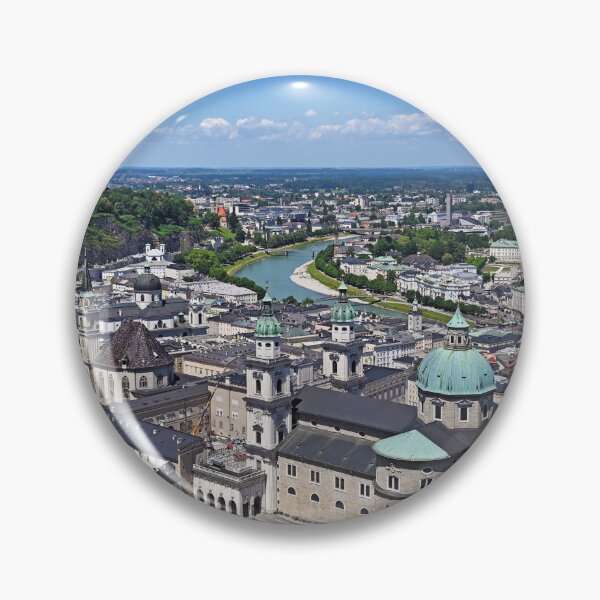 Item preview, Aerial panorama of Salzburg Old Town with Salzburg Cathedral and Kapitelplatz square designed and sold by goceris.