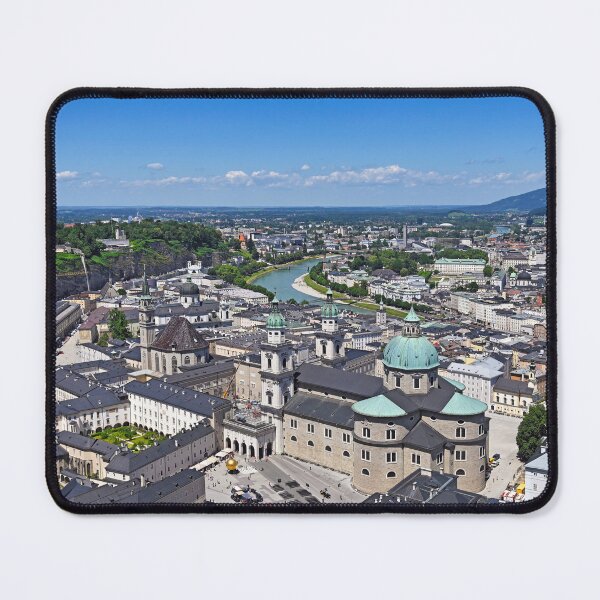 Item preview, Aerial panorama of Salzburg Old Town with Salzburg Cathedral and Kapitelplatz square designed and sold by goceris.