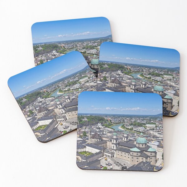 Item preview, Aerial panorama of Salzburg Old Town with Salzburg Cathedral and Kapitelplatz square designed and sold by goceris.